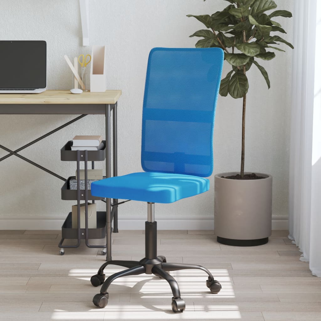 Office Chair Height Adjustable Blue Mesh Fabric