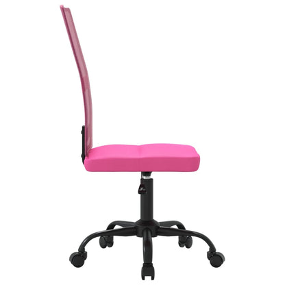 Office Chair Height Adjustable Pink Mesh Fabric