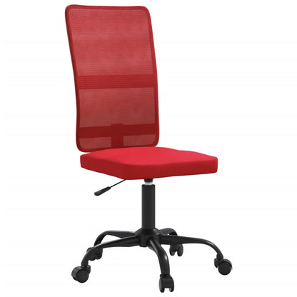 Office Chair Height Adjustable Wine Red Mesh Fabric