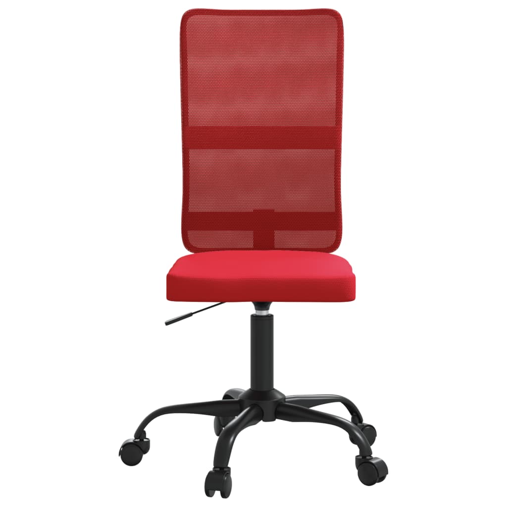 Office Chair Height Adjustable Wine Red Mesh Fabric