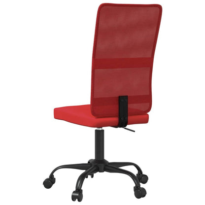 Office Chair Height Adjustable Wine Red Mesh Fabric