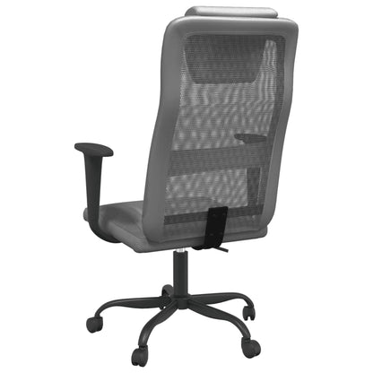 Office Chair Grey Mesh Fabric and Faux Leather