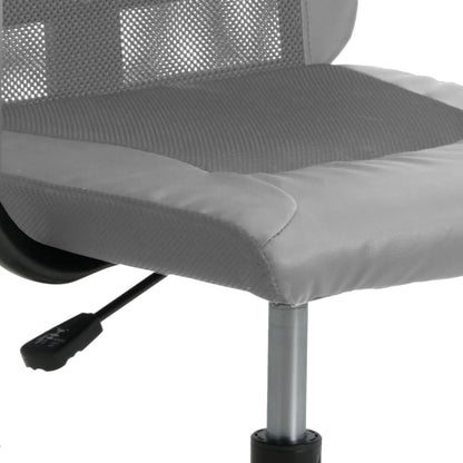 Office Chair Grey Mesh Fabric and Faux Leather