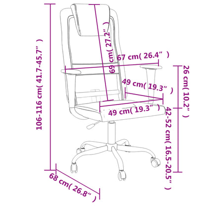 Office Chair Grey Mesh Fabric and Faux Leather