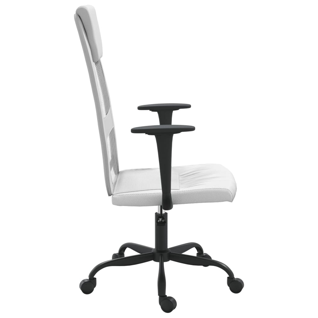 Office Chair White Mesh Fabric and Faux Leather