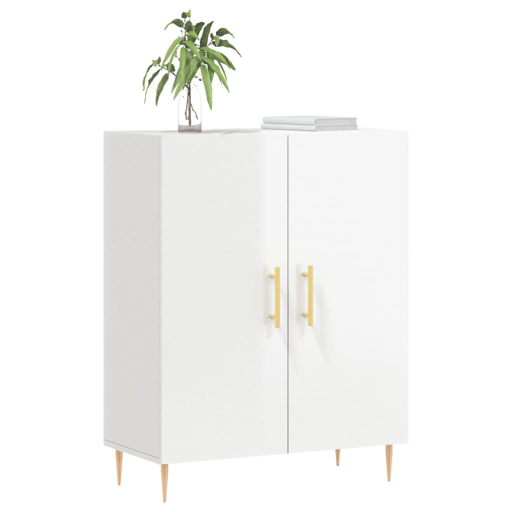 Sideboard High Gloss White 69,5x34x90 cm Engineered Wood