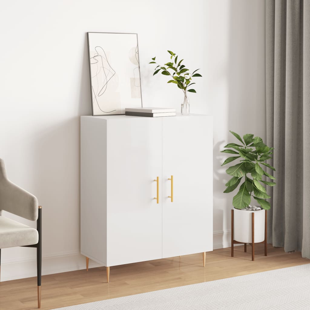 Sideboard High Gloss White 69,5x34x90 cm Engineered Wood