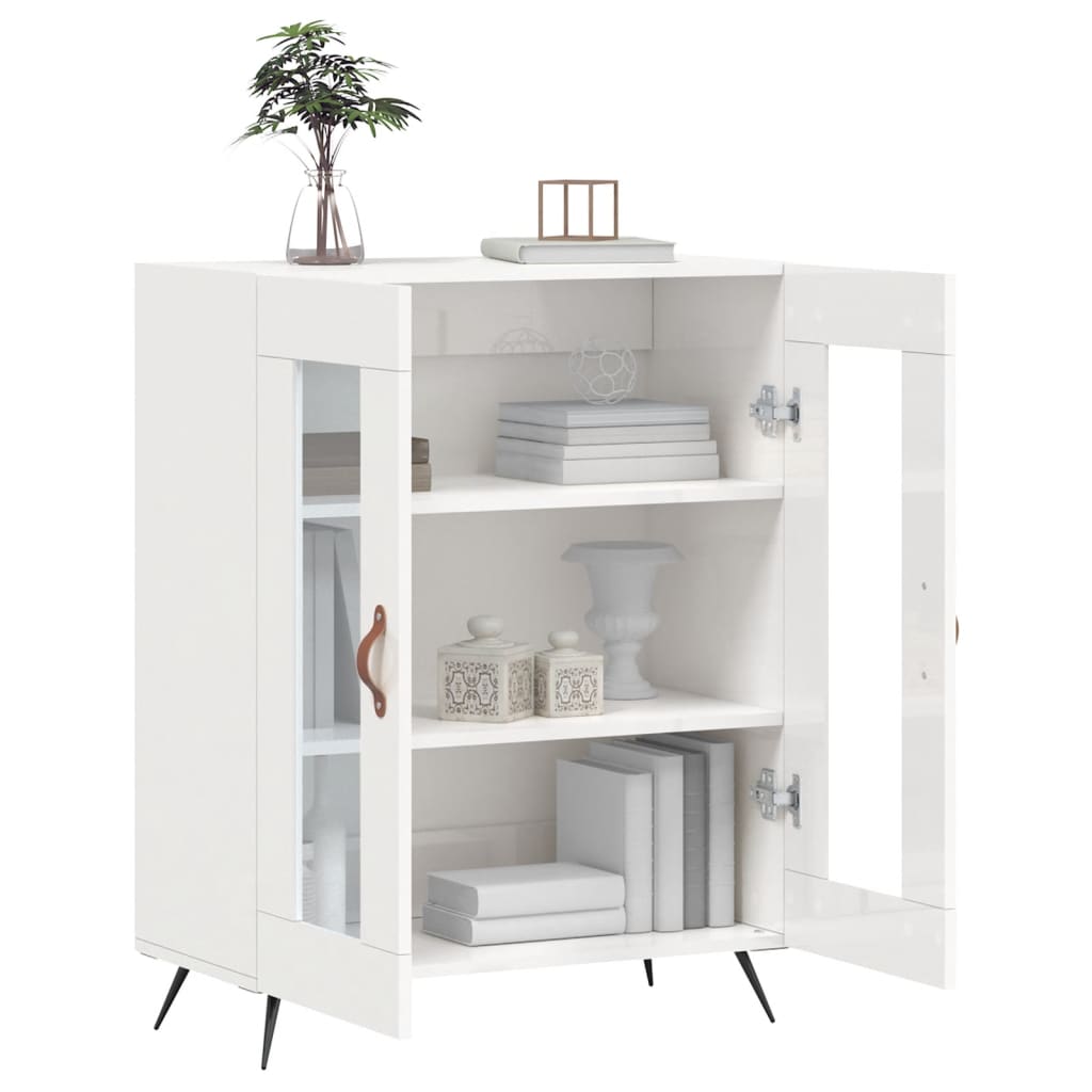 Sideboard High Gloss White 69,5x34x90 cm Engineered Wood