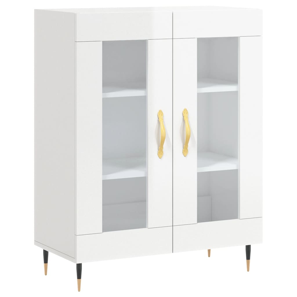 Sideboard High Gloss White 69,5x34x90 cm Engineered Wood