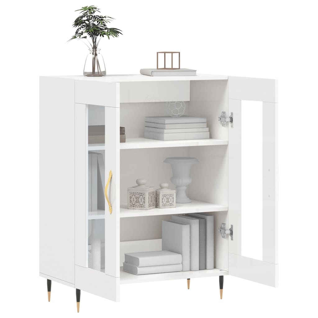 Sideboard High Gloss White 69,5x34x90 cm Engineered Wood