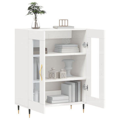 Sideboard High Gloss White 69,5x34x90 cm Engineered Wood