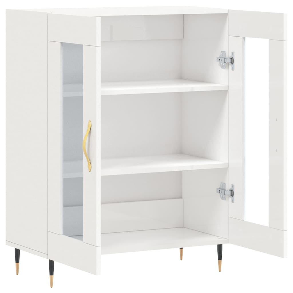 Sideboard High Gloss White 69,5x34x90 cm Engineered Wood