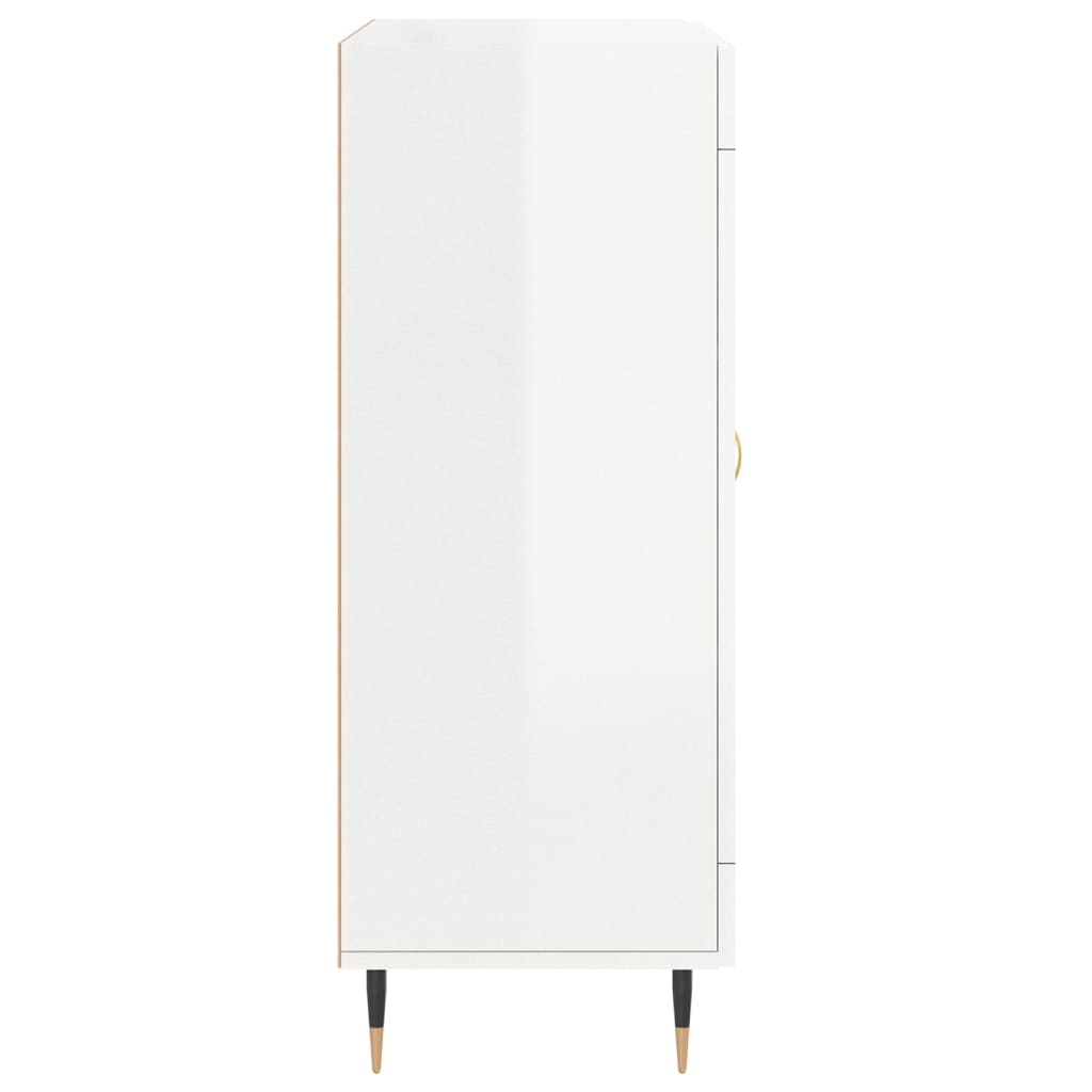 Sideboard High Gloss White 69,5x34x90 cm Engineered Wood