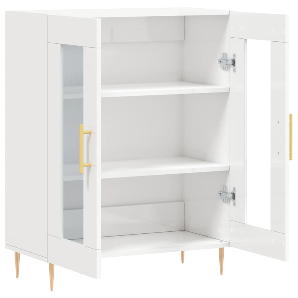 Sideboard High Gloss White 69,5x34x90 cm Engineered Wood
