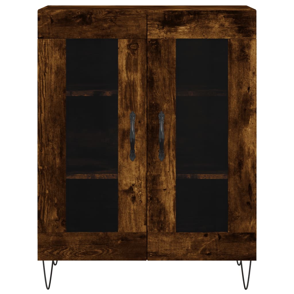 Sideboard Smoked Oak 69.5x34x90 cm Engineered Wood