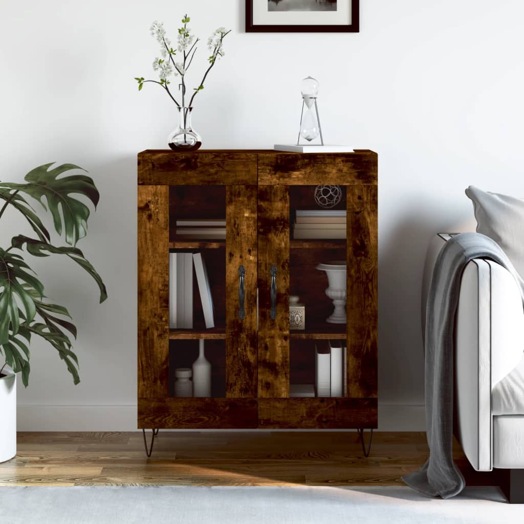 Sideboard Smoked Oak 69.5x34x90 cm Engineered Wood