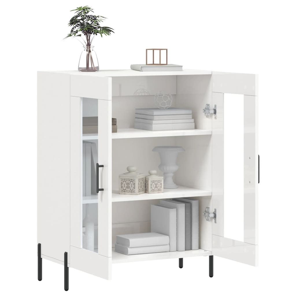 Sideboard High Gloss White 69.5x34x90 cm Engineered Wood