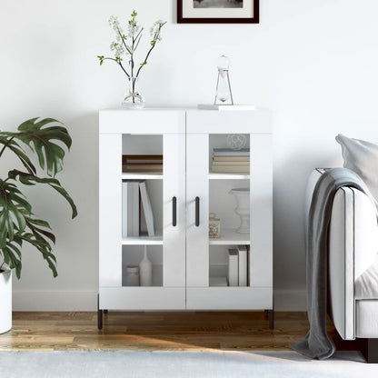 Sideboard High Gloss White 69.5x34x90 cm Engineered Wood