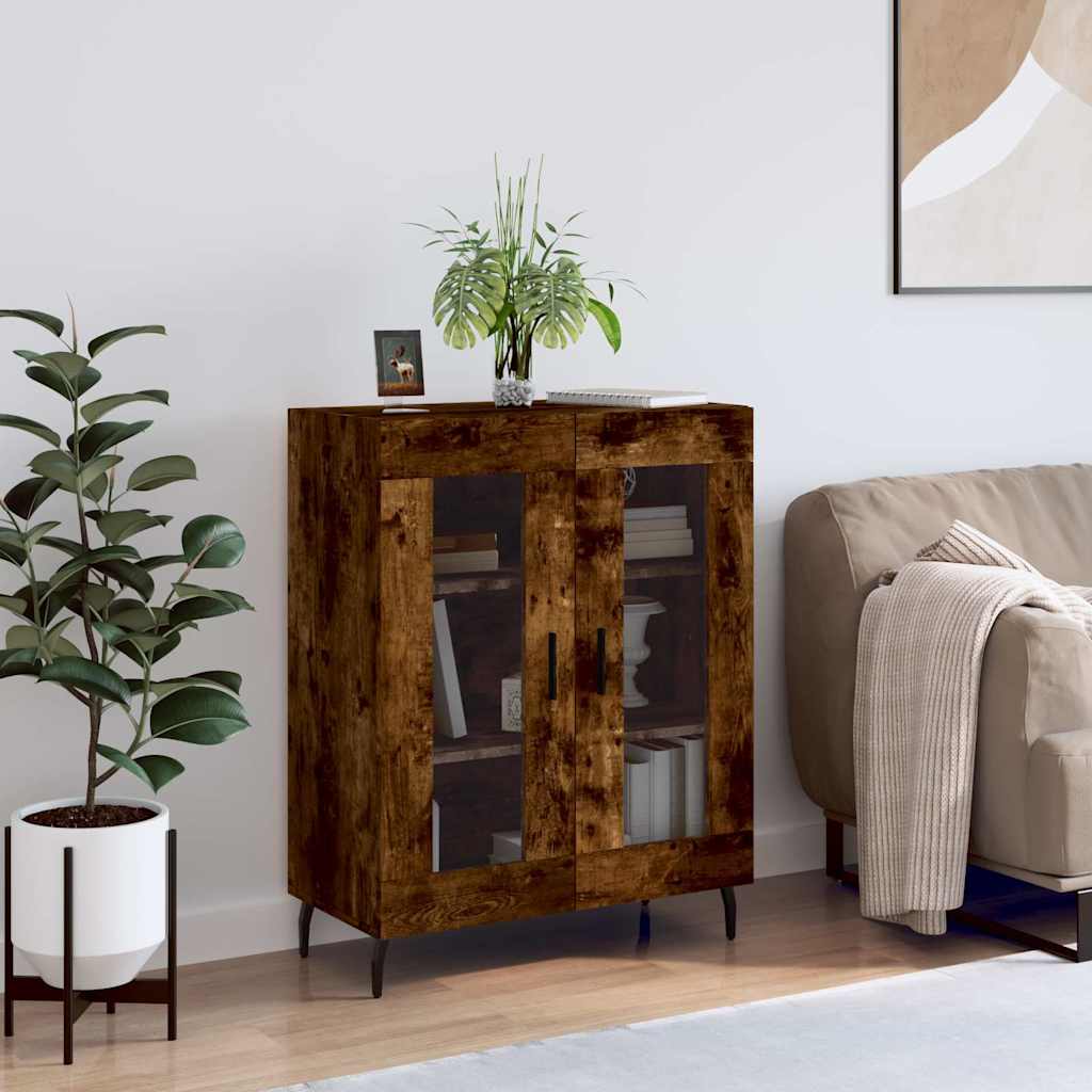 Sideboard Smoked Oak 69,5x34x90 cm Engineered Wood
