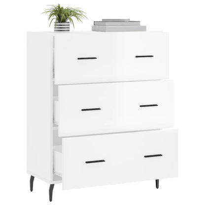 Sideboard High Gloss White 69.5x34x90 cm Engineered Wood