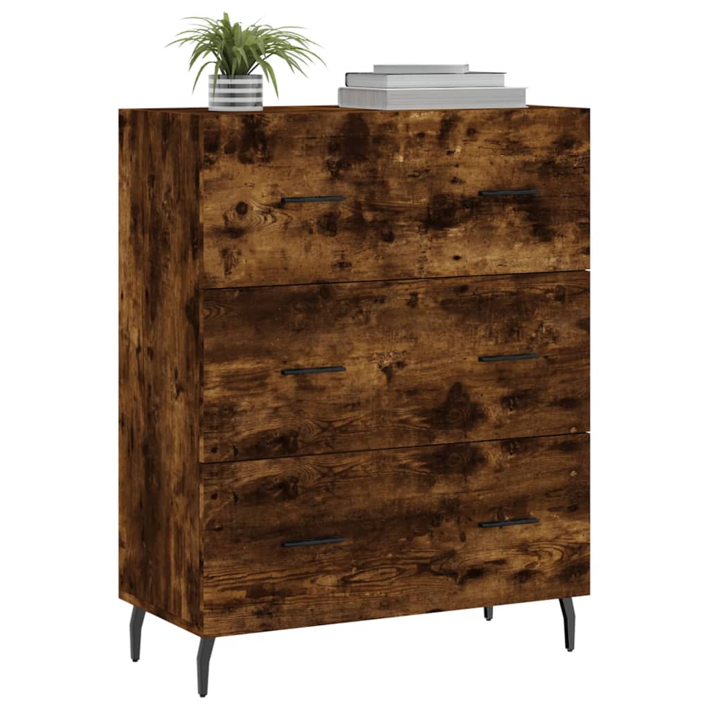 Sideboard Smoked Oak 69.5x34x90 cm Engineered Wood