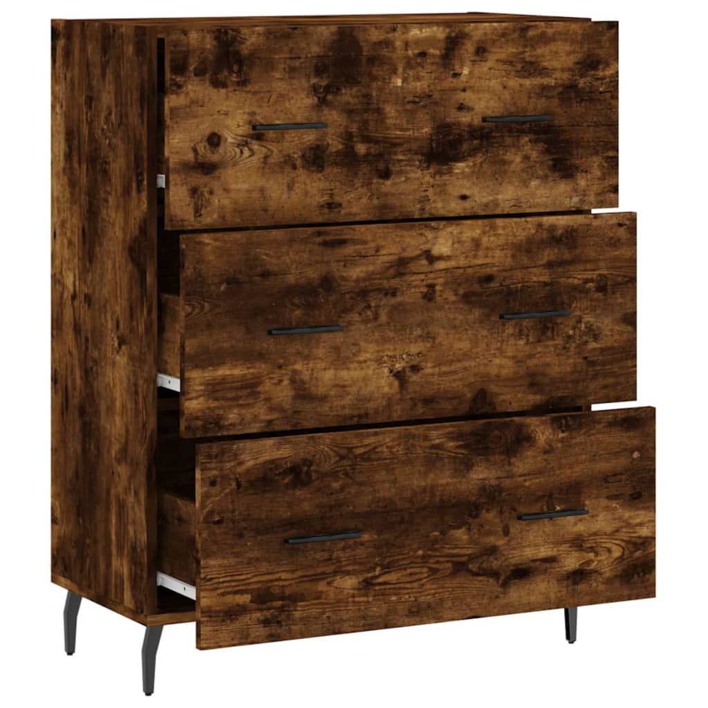 Sideboard Smoked Oak 69.5x34x90 cm Engineered Wood