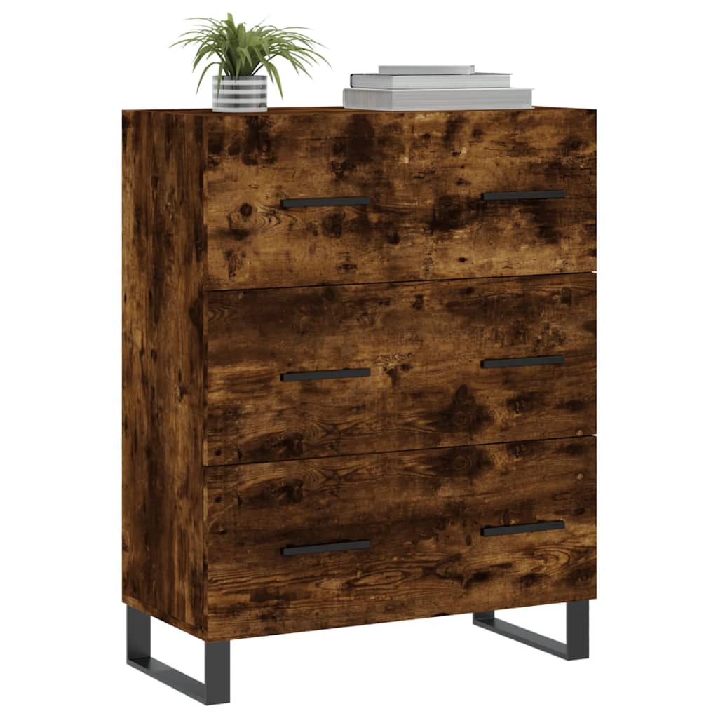 Sideboard Smoked Oak 69.5x34x90 cm Engineered Wood