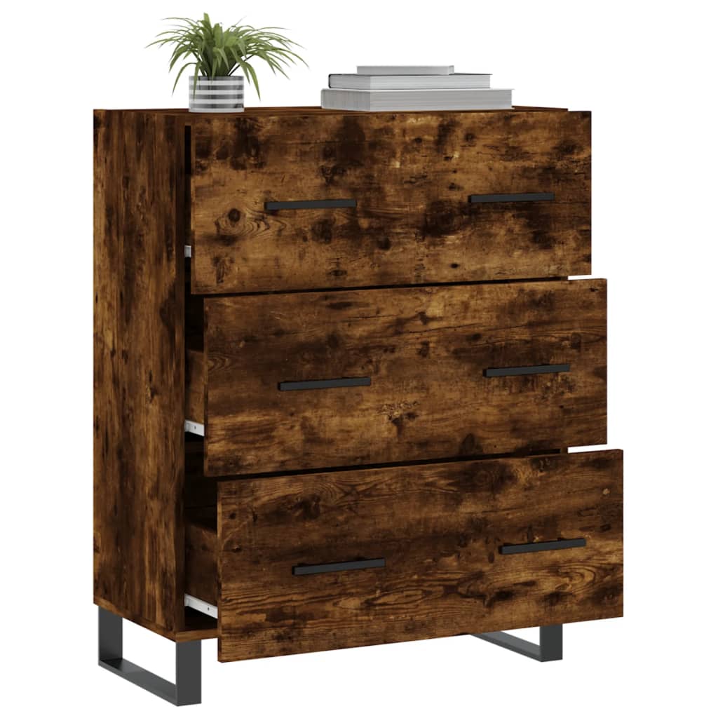 Sideboard Smoked Oak 69.5x34x90 cm Engineered Wood