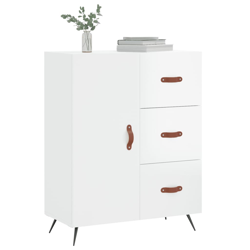 Sideboard High Gloss White 69.5x34x90 cm Engineered Wood