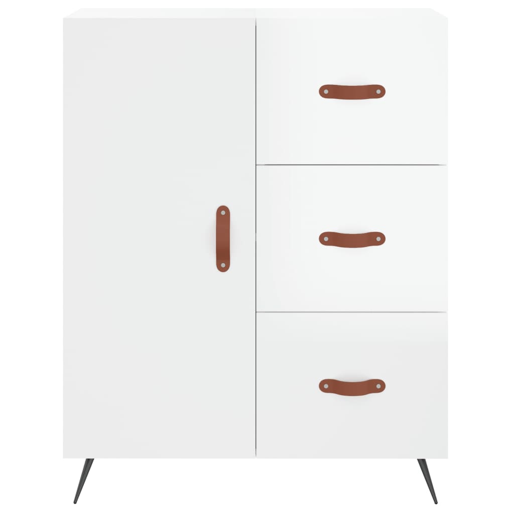 Sideboard High Gloss White 69.5x34x90 cm Engineered Wood