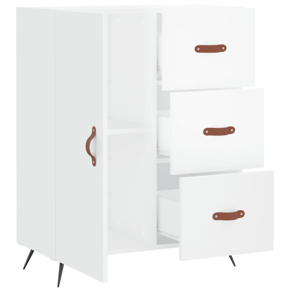 Sideboard High Gloss White 69.5x34x90 cm Engineered Wood
