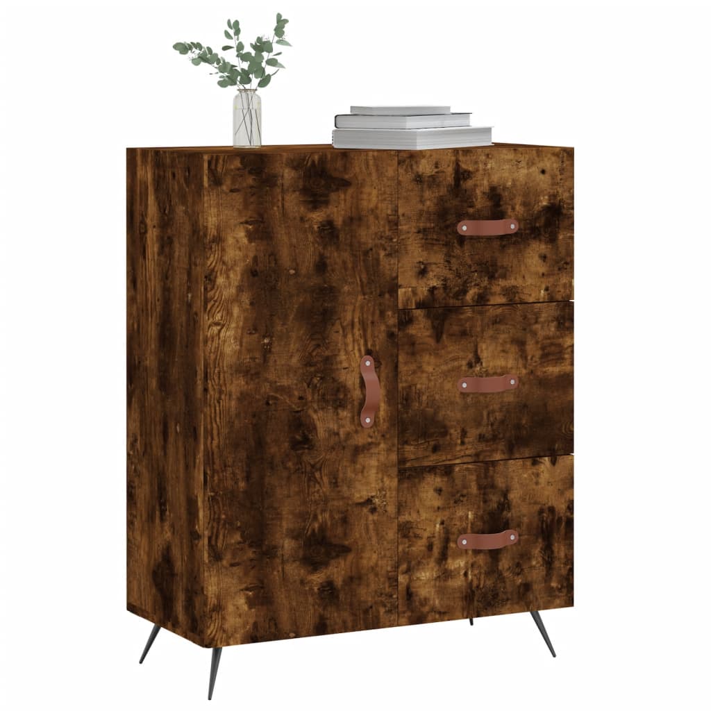 Sideboard Smoked Oak 69.5x34x90 cm Engineered Wood