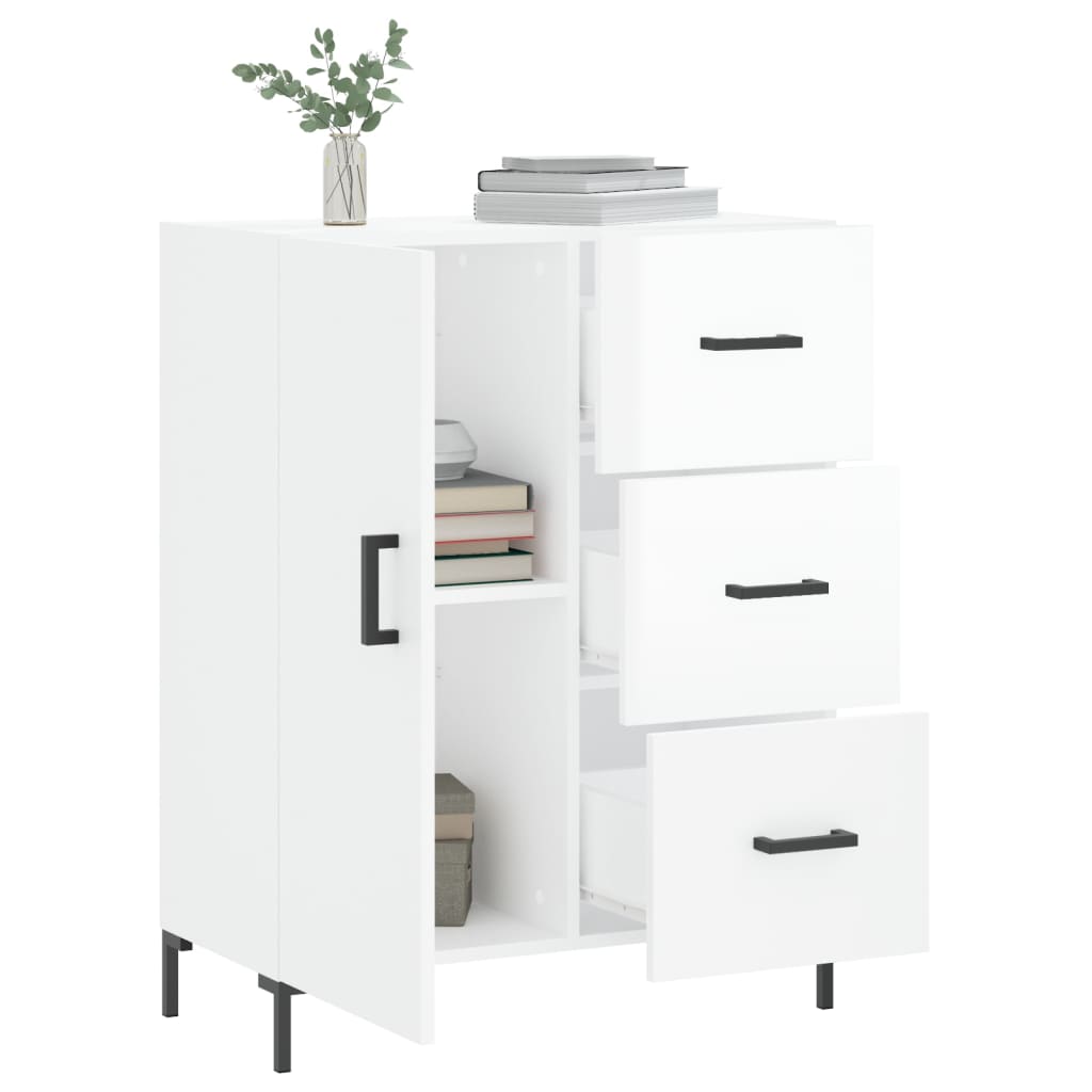Sideboard High Gloss White 69.5x34x90 cm Engineered Wood