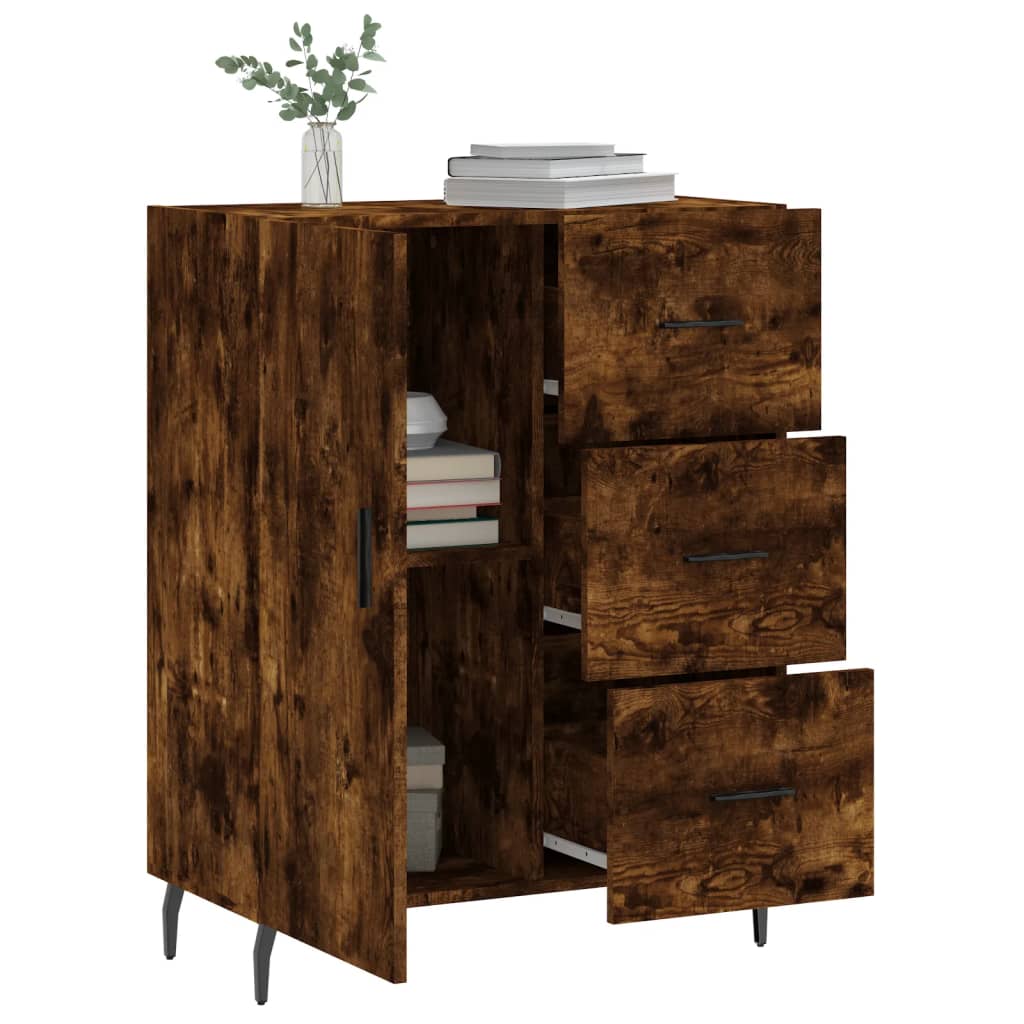 Sideboard Smoked Oak 69,5x34x90 cm Engineered Wood