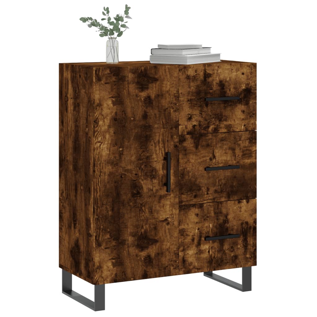 Sideboard Smoked Oak 69.5x34x90 cm Engineered Wood