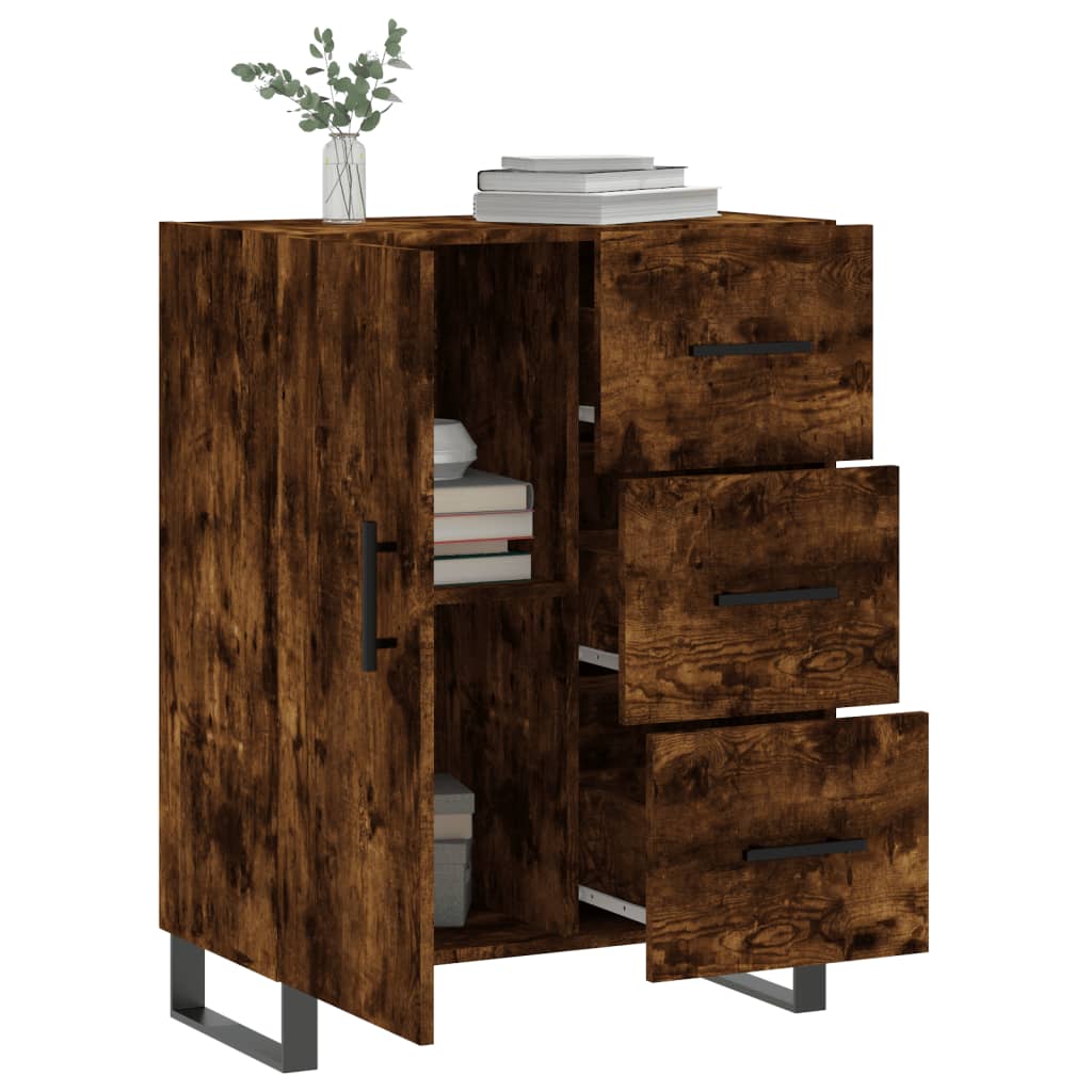 Sideboard Smoked Oak 69.5x34x90 cm Engineered Wood