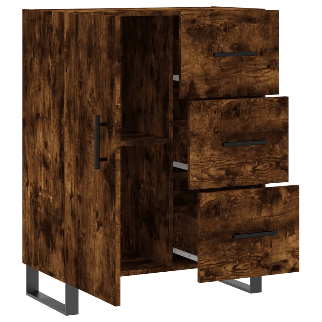 Sideboard Smoked Oak 69.5x34x90 cm Engineered Wood