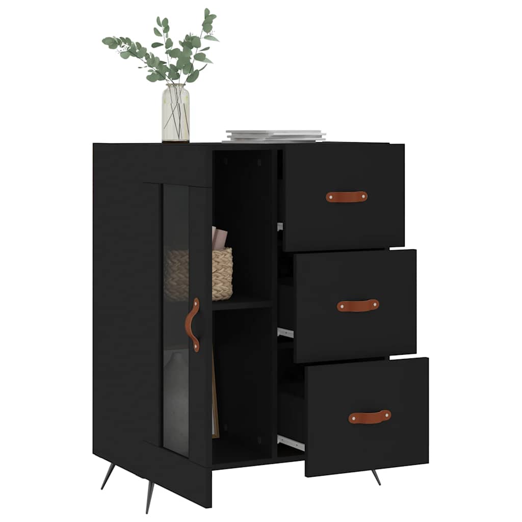 Sideboard Black 69.5x34x90 cm Engineered Wood
