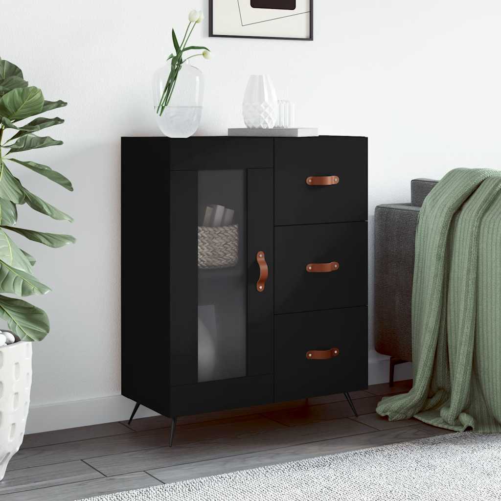 Sideboard Black 69.5x34x90 cm Engineered Wood