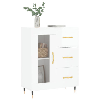 Sideboard High Gloss White 69.5x34x90 cm Engineered Wood