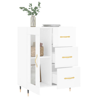 Sideboard High Gloss White 69,5x34x90 cm Engineered Wood