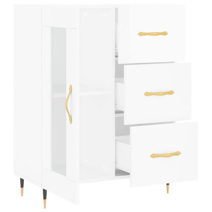 Sideboard High Gloss White 69.5x34x90 cm Engineered Wood
