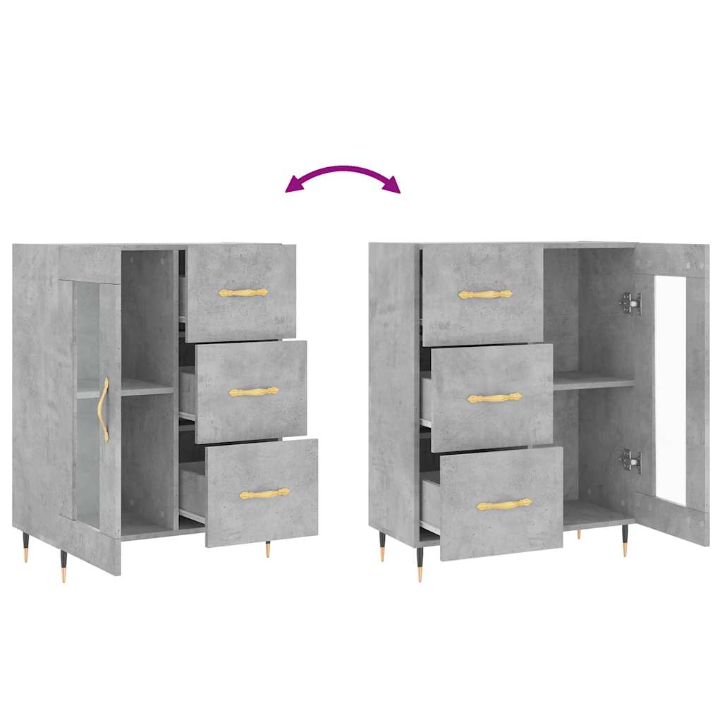 Sideboard Concrete Grey 69.5x34x90 cm Engineered Wood