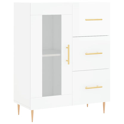 Sideboard High Gloss White 69,5x34x90 cm Engineered Wood