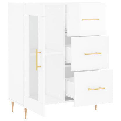 Sideboard High Gloss White 69,5x34x90 cm Engineered Wood