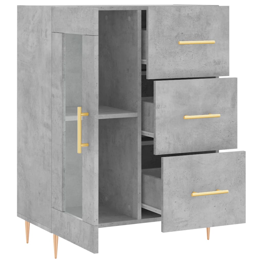 Sideboard Concrete Grey 69.5x34x90 cm Engineered Wood