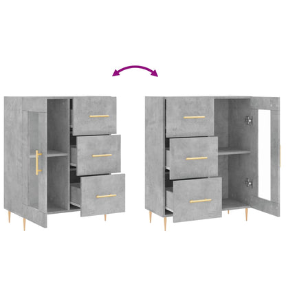 Sideboard Concrete Grey 69.5x34x90 cm Engineered Wood