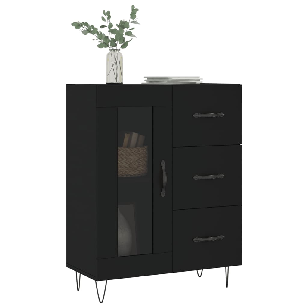 Sideboard Black 69.5x34x90 cm Engineered Wood