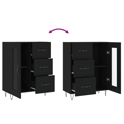 Sideboard Black 69.5x34x90 cm Engineered Wood