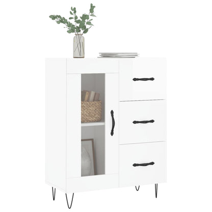 Sideboard High Gloss White 69.5x34x90 cm Engineered Wood